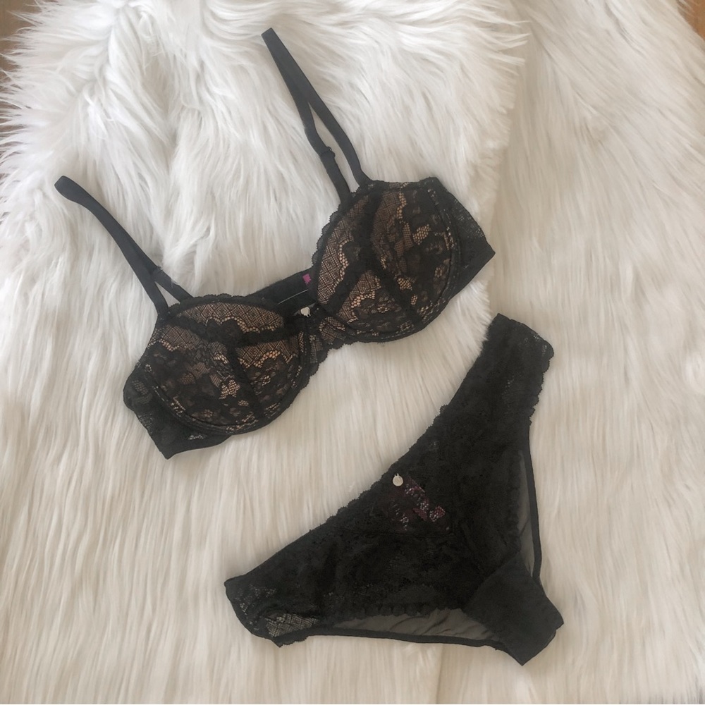 Adore Me black pretty Faira bra set, brand new with tags